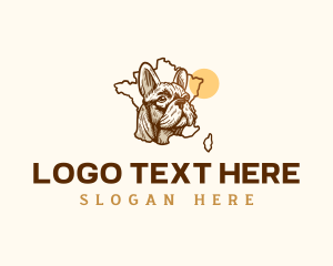 Map - Canine Bulldog Pet logo design