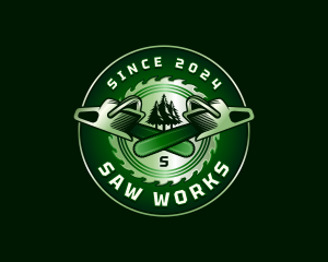 Chainsaw Logging Sawmill logo design