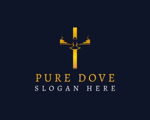 Dove Cross Crucifix logo design