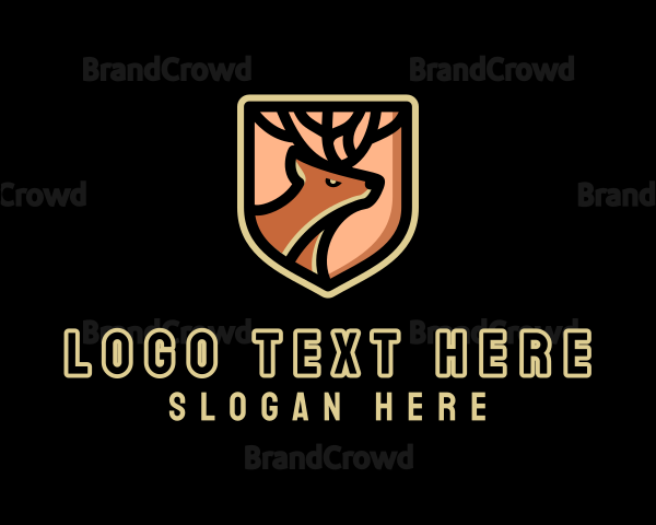 Wild Reindeer Stag Logo