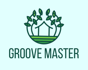 House - Green Plant House logo design