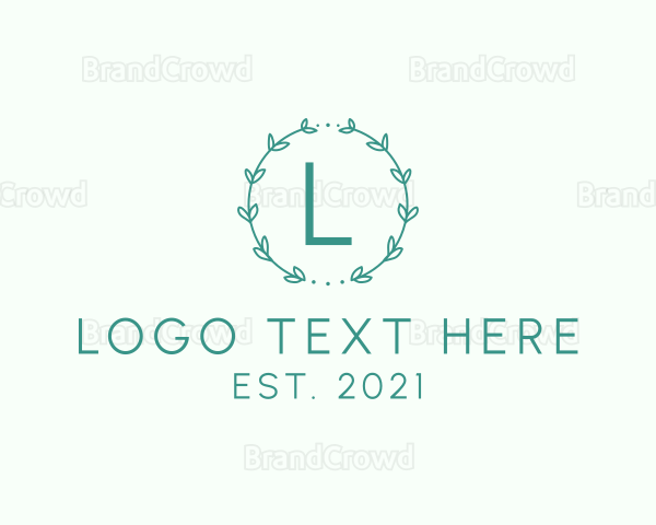 Minimalist Leaves Wreath Logo