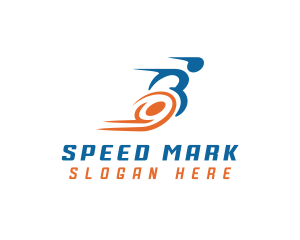 Wheelchair Disability Race Athlete logo design