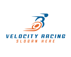 Wheelchair Disability Race Athlete logo design