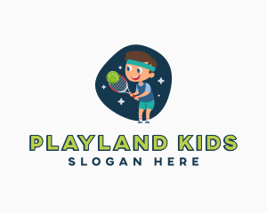 Boy Tennis Player logo design