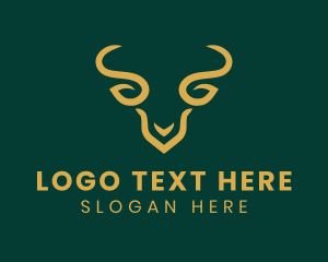 Golden - Wild Bull Horn logo design