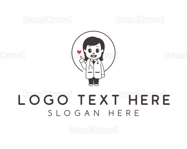 Medical Female Doctor Mascot Logo