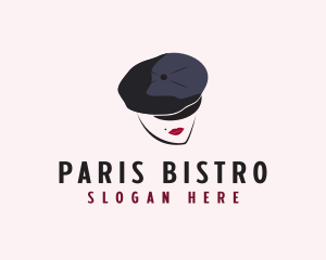 French Woman Beret  logo design