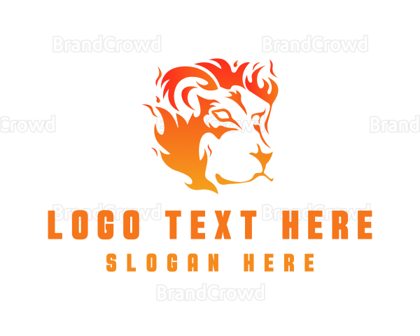 Hot Burning Lion Logo