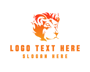 Felinology - Hot Burning Lion logo design