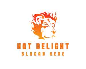 Hot Burning Lion logo design