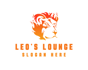 Hot Burning Lion logo design