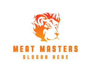 Hot Burning Lion logo design