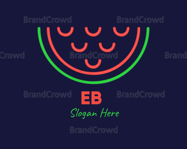 Neon Smiley Watermelon Logo