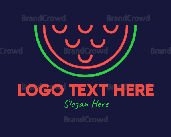 Neon Smiley Watermelon Logo