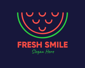 Neon Smiley Watermelon logo design