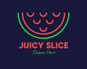 Neon Smiley Watermelon logo design