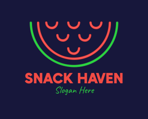 Neon Smiley Watermelon logo design