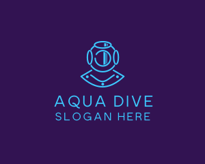 Diving - Deep Sea Diver Helmet logo design