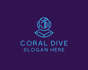 Snorkeling - Deep Sea Diver Helmet logo design