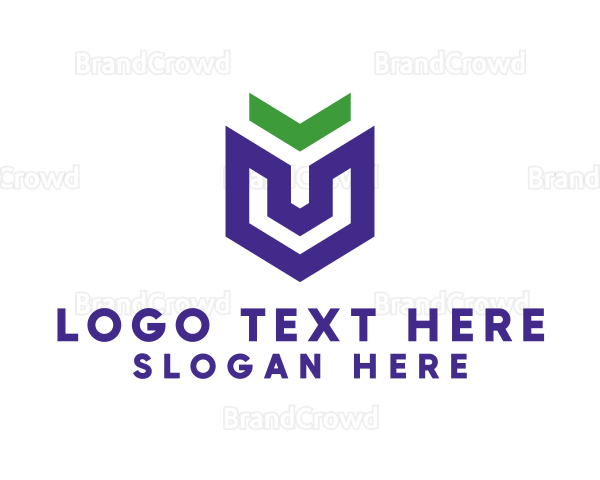 Violet Arrow Shield Logo