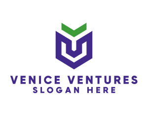 Violet Arrow Shield  logo design