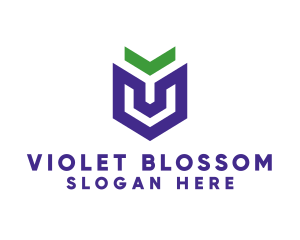 Violet Arrow Shield  logo design