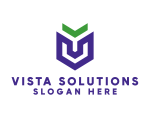 Violet Arrow Shield  logo design