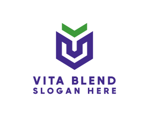 Violet Arrow Shield  logo design