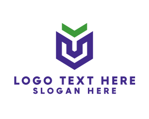 Shape - Violet Arrow Shield logo design