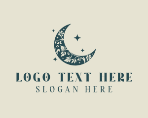 Flower - Moon Star Flower logo design