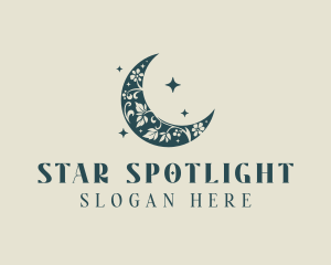 Moon Star Flower logo design