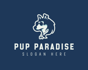 Husky Pet Dog  logo design