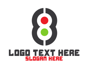 Number 8 - Modern Dot Number 8 logo design