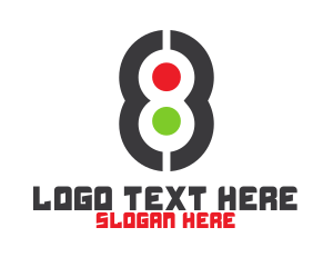 Modern Dot Number 8 Logo