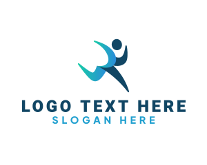 Trail Run - Running Human Athlete logo design