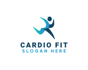 Cardio - Running Human Athlete logo design