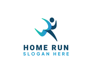 Running Human Athlete logo design