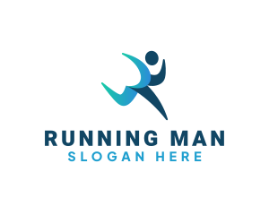 Running Human Athlete logo design