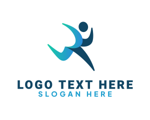Human - Abstract Running Human logo design