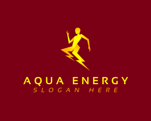 Energy Lightning Human logo design