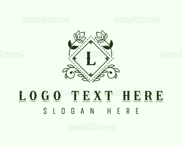 Floral Diamond Leaf Logo