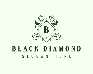 Floral Diamond Leaf logo design