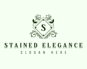 Floral Diamond Leaf logo design