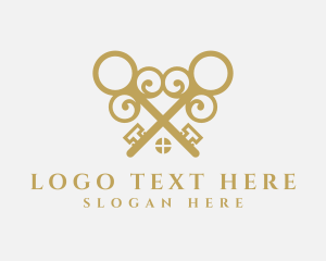 Secure - Gold Roof Key logo design