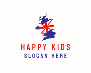 United Kingdom Flag Map Logo