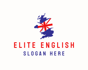 United Kingdom Flag Map logo design