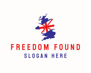 Patriotism - United Kingdom Flag Map logo design