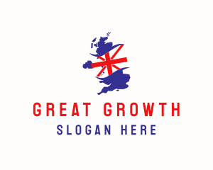 United Kingdom Flag Map logo design
