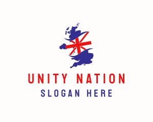 United Kingdom Flag Map logo design